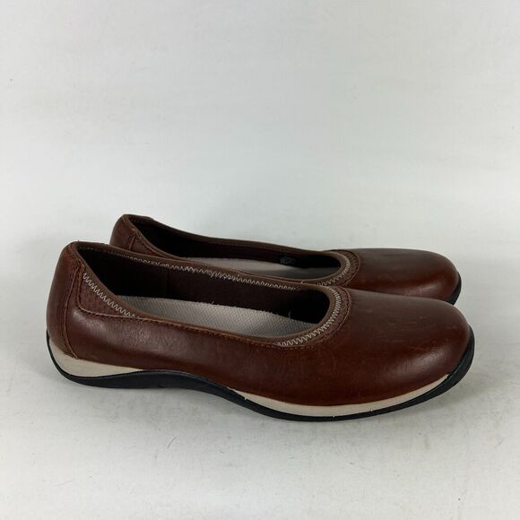 L.L. Bean Shoes - L.L. Bean Ballet Flats Shoes Women's 8.5 Brown Leather Round Toe Slip On Casual